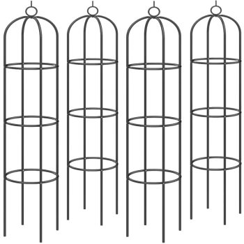   Rózsafuttató növényfuttató készlet 4 db-os szett, fekete 200x40cm (996293)