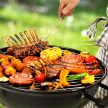 Kerek rozsdamentes acél grillrács sütőrács 54,5 cm, kivehető fogantyúval