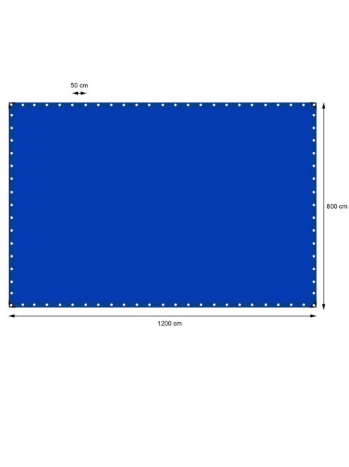 Takaróponyva fűzőlyukakkal 8x12 m 260g/m² polietilén kék 390001708