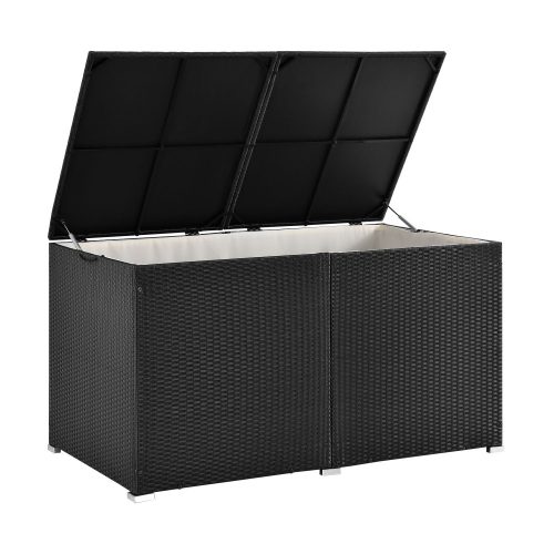 Ikaria XL polyrattan kerti tároló láda fekete 950 l 145x80x83 cm 200201
