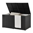 Ikaria XL polyrattan kerti tároló láda fekete 950 l 145x80x83 cm 200201
