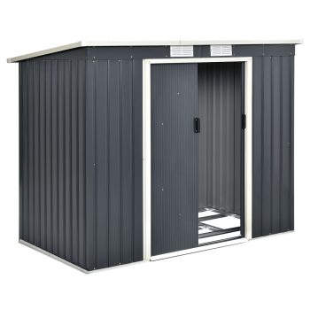   Fém kerti ház kerti tároló fémház antracit alapszerkezettel 213×130×173 cm (21055)