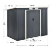 Fém kerti ház kerti tároló fémház antracit alapszerkezettel 213×130×173 cm (21055)