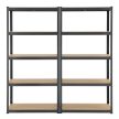 Basic nagy teherbírású polcrendszer fém polc tároló szürke180x90x40 cm 2 db-os szett 21151