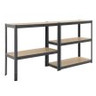 Basic nagy teherbírású polcrendszer fém polc tároló szürke180x90x40 cm 2 db-os szett 21151