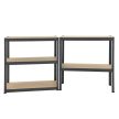 Basic nagy teherbírású polcrendszer fém polc tároló szürke180x90x40 cm 2 db-os szett 21151