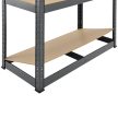 Basic nagy teherbírású polcrendszer fém polc tároló szürke180x90x40 cm 2 db-os szett 21151