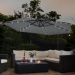 Brazil Óriás napernyő LED világítással árnyékoló 3 m sötétszürke 25464