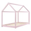 Carlotta gyerekágy rácsos kerettel és tetővel rózsaszín matrac nélül 90x200 cm 28473