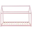 Carlotta gyerekágy rácsos kerettel és tetővel rózsaszín matrac nélül 90x200 cm 28473