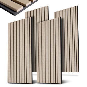   Fali panel akusztikus panel falpanel 4 db-os szett 120x60x1,8 cm világos natúr tölgy (301641)
