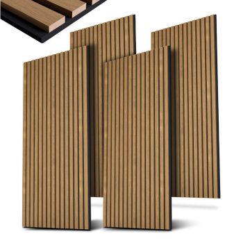   Fali panel akusztikus panel falpanel 4 db-os szett 120x60x1,8 cm sötét natúr tölgy (301642)