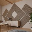 Fali panel akusztikus panel falpanel 4 db-os szett 120x60x1,8 cm sötét natúr tölgy (301642)