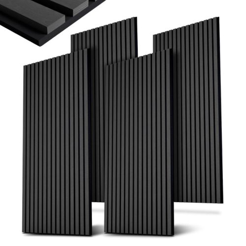 Fali panel akusztikus panel falpanel 4 db-os szett 120x60x1,8 cm sötétszürke (301643)