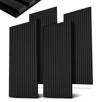   Fali panel akusztikus panel falpanel 4 db-os szett 120x60x1,8 cm fekete (301644)
