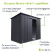 Hamburg M kerti tároló fémház kerti fészer sötétszürke 218x132x174 cm (302182)