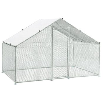   Kültéri tyúkól csirkeól ajtóval és tetőponyvával 3x2x2 m 51422