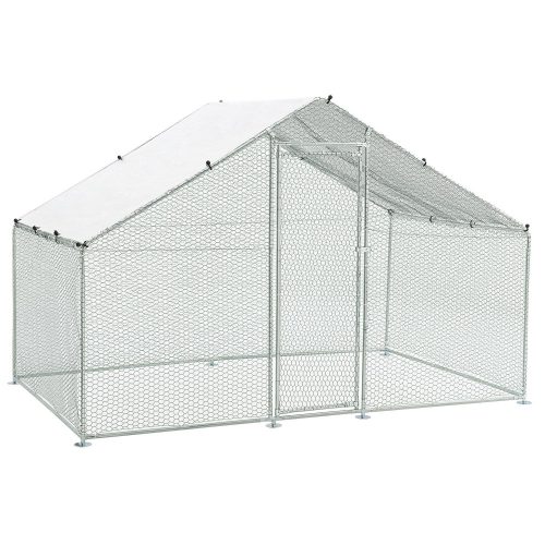 Kültéri tyúkól csirkeól ajtóval és tetőponyvával 3x2x2 m 51422