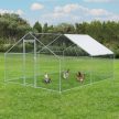 Kültéri tyúkól csirkeól ajtóval és tetőponyvával 3x4x2 m 51423
