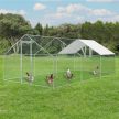 Kültéri tyúkól legeltető ketrec ajtóval és tetőponyvával 3x6x2 m 51424