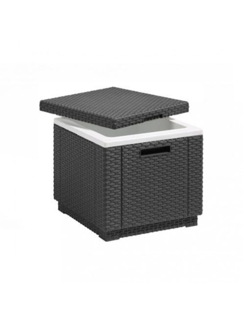 Keter Ice Cube multifunkciós tároló, asztal és puff grafit színben 213828