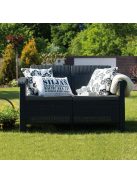 Curver Corfu love seat, kétszemélyes kerti kanappé grafit színben, világos szürke párnával 223233