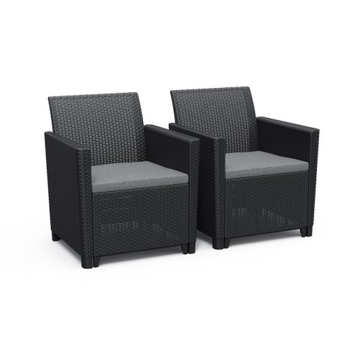 Curver Claire duo műrattan kerti fotel grafit 252978