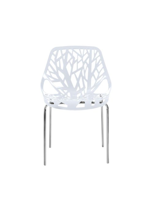 Makika retro megjelenésű szék design étkezőszék 4 db-os szett fehér