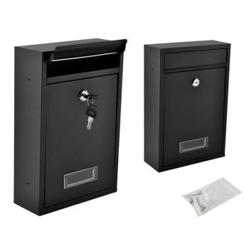 Postaláda horganyzott acél fekete S6237
