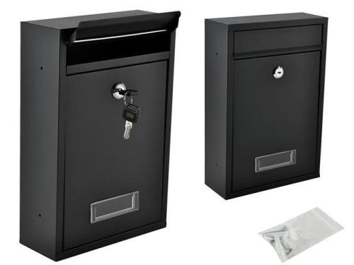 Postaláda horganyzott acél fekete S6237