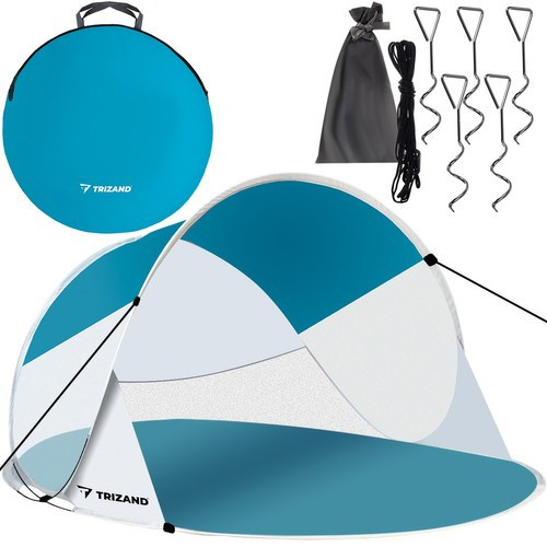 Trizand pop-up strandsátor 2 fős türkiz-fehér 190x120x90 cm 20974