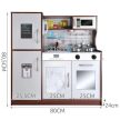 Kruzzel fából készült sötétbarna-fehér gyerekkonyha kiegészítőkkel 22114