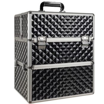 XL Soulima zárható kozmetikai táska fekete-ezüst 22529