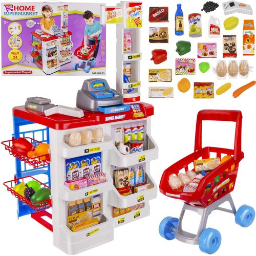 Játék szupermarket kasszával termékekkel 22374