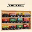 Kruzzel 12 darabos fából készült vonatkészlet 23522
