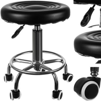 Beautylushh forgószék kerek fodrászszék SF23505 fekete