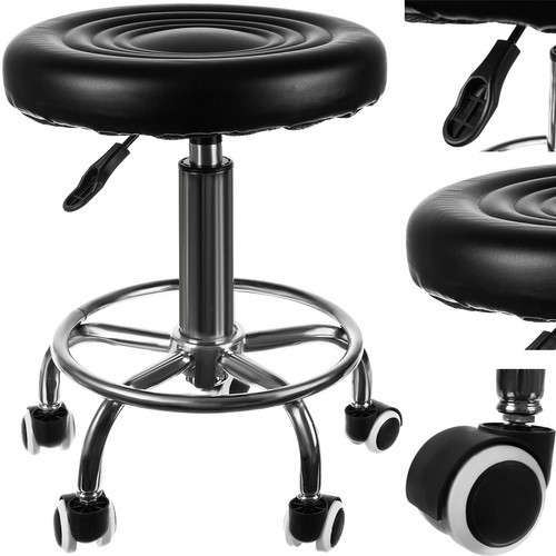 Beautylushh forgószék kerek fodrászszék SF23505 fekete
