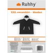 Ruhhy XXL oversize flanel pulóver takaró 2in1 fekete 24403