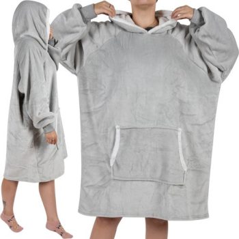   Ruhhy XXL oversize flanel pulóver takaró 2in1 szürke 24402