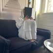Ruhhy XXL oversize flanel pulóver takaró 2in1 szürke 24402