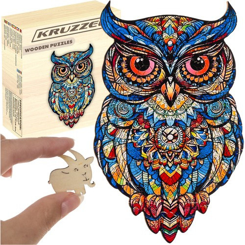 Kruzzel fából készült puzzle Bagoly 24551
