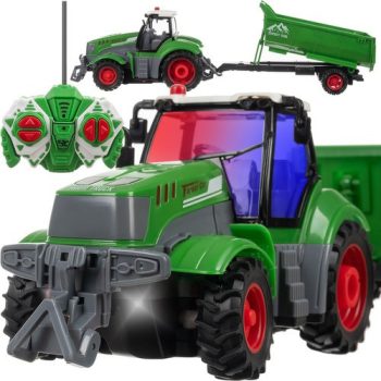 Kruzzel Távirányítós zöld traktor utánfutóval 24850