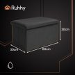 Ruhhy Fekete bársony puff ülőke 60x30x30 cm 25995