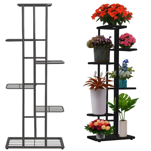 Ruhhy 6 szintes Álló virágtartó 106 cm fekete fém 26040
