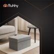Ruhhy összecsukható Szürke szövet puff tárolóval 76x38x38 cm 26131