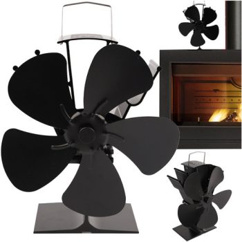 Kaminer 5 lapátos kandalló ventilátor fekete 26206