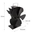 Kaminer 5 lapátos kandalló ventilátor fekete 26206