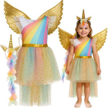 3-piece unicorn costume 122-128cm Kruzzel 26675