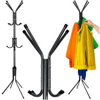 Ruhhy Álló kabáttartó ruhafogas 170 cm - fekete 26362