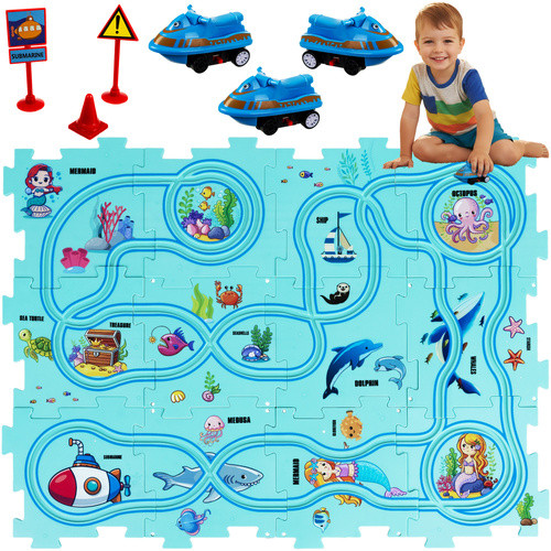 Kruzzel Óceán Vízi világ járművekkel puzzle oktató játszószőnyeg 24851